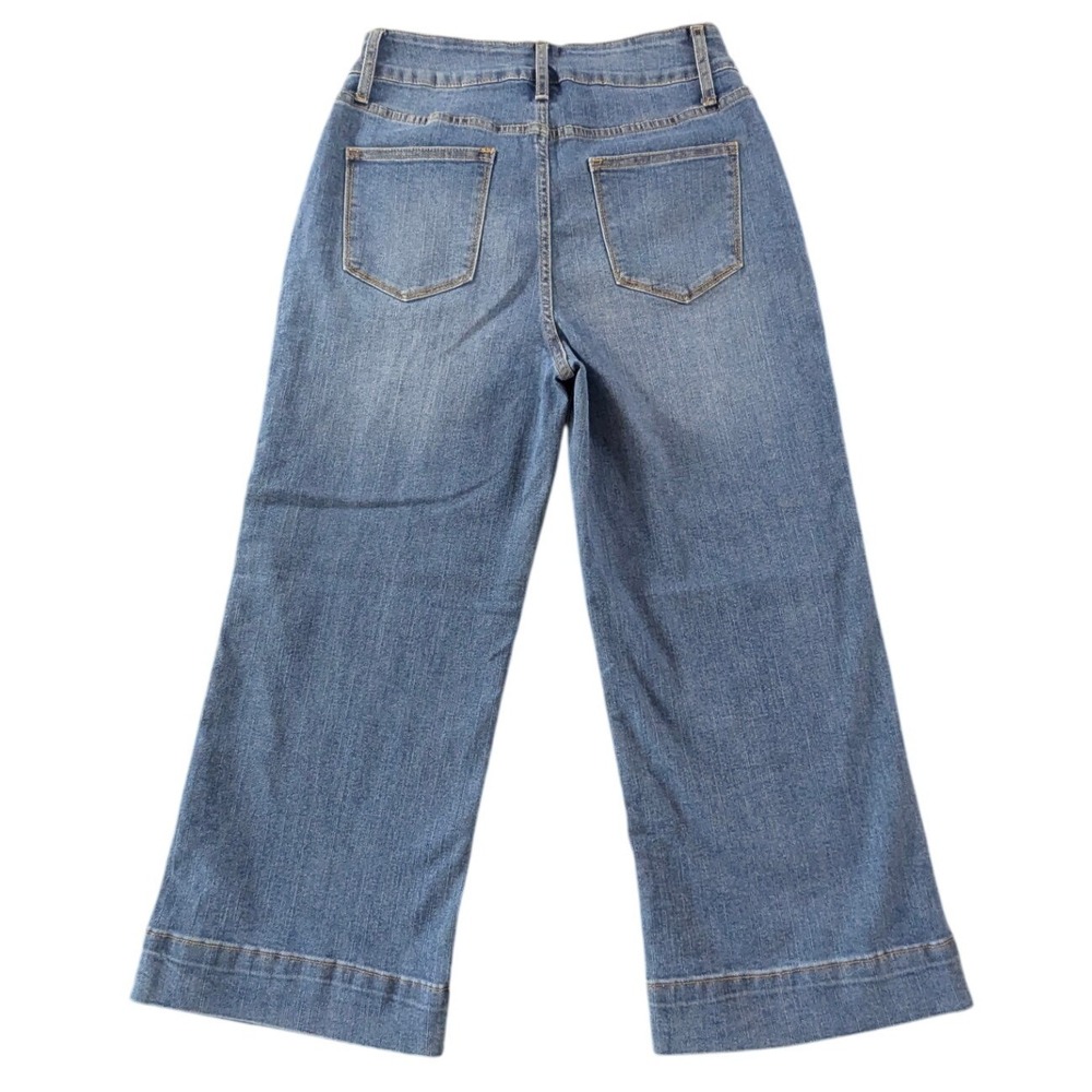 Dokotoo High Waisted Wide Leg Crop Jeans Blue Medium Wash Denim Size 8 NEW - Picture 2 of 8